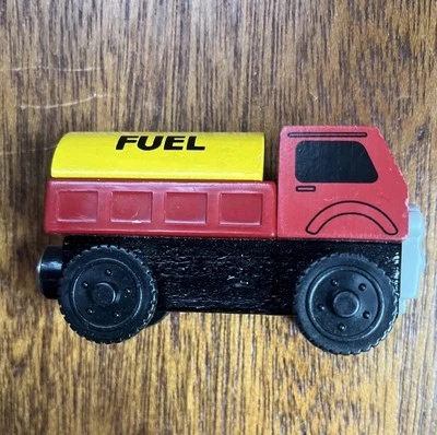 Thomas Wooden Railway Lorry 2 VINTAGE HTF w/ Fuel Cargo Train Set Truck Face Car - Image 1 of 4