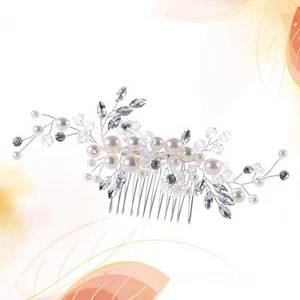 Rhinestone Crystal Hair Comb Wedding Pieces Banquet Bride Bridal Headdress - Picture 1 of 11