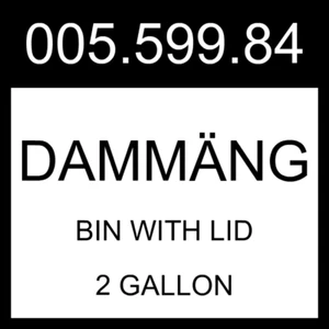 IKEA DAMMANG DAMMÄNG Bin With Lid Dark Gray 2 gallon 005.599.84 - Picture 1 of 4