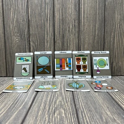 Vintage Retro 1960's Clue Board Game Replacement Room Cards 9 Library Hall - Image 1 of 4
