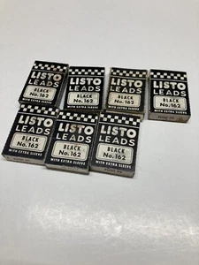 Lot Of 7 Boxes Listo Marking Leads Black No. 162 Free Shipping Pencil 6 Per Box - Picture 1 of 2