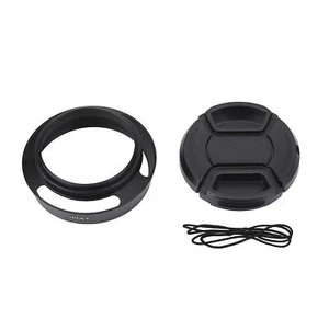 Gegenlichtblende 43 mm schwarz Metall mit Kunststoff-Objektivdeckel für Fotografie Acc Fit - Bild 1 von 16