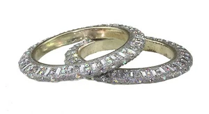 Par de brazaletes de plata de brillo, diamante y piedra Bollywood indio ropa de fiesta (x2) - Imagen 1 de 1