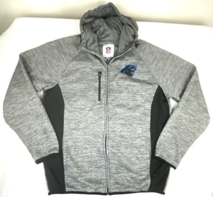 NFL Carolina Panthers Mens L Gray Full Zip HOODIE JACKET Sweatshirt Lined GIII - Picture 1 of 5