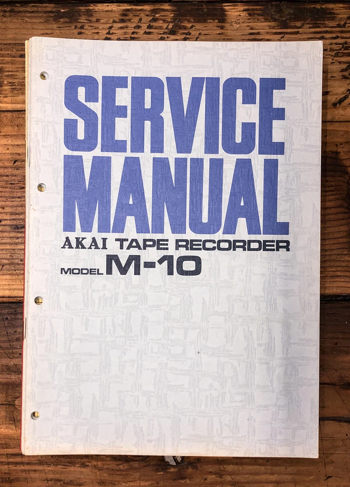 Akai M-10 Reel to Reel  Service Manual *Original* - Image 1 of 1