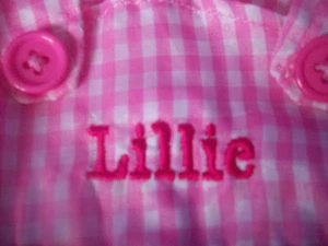 EASTER BUNNY Plush Rabbit WITH PERSONALIZED DRESS NAME = LILLIE 14.5" NEW - Picture 1 of 12