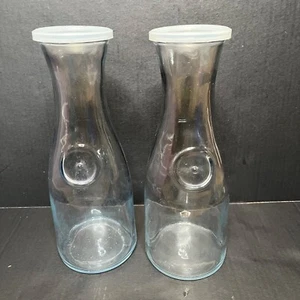 2 bottiglie di succo in vetro con ancoraggio caraffa 34 oz latte tè acqua conservazione cucina - Foto 1 di 6