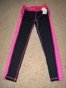 Crazy 8 Black, Pink Leggings - C8 Active, Size Large (10-12) New With Tags