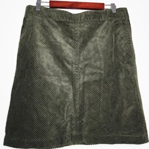 NWT Talbots Women's Olive Green Cotton Corduroy Work Short Preppy Skirt Size 12 - Picture 1 of 11