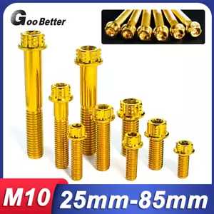 M10 Titan Flanschkopf T50 Torx Schraube Doppelantrieb Gold 1,25/1,5 mm Gewinde - Bild 1 von 30