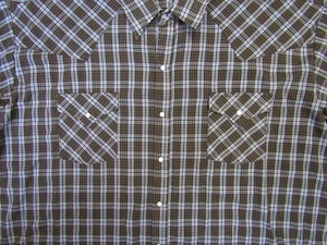 Herren Pearl Snap Plains Western Wear Shirt 3X langärmelig kariert braun weiß a - Bild 1 von 5