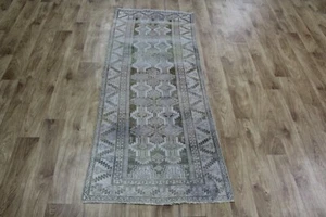 OLD HANDMADE PERSIAN OVERDYED WOOL RUNNER 169 x 71 CM - 5'8 x 2'4 FT  - Picture 1 of 11