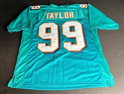 Camiseta deportiva personalizada firmada por Jason Taylor de los Miami Dolphins JSA WPP517000 Foto 1 de 3