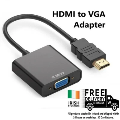 HDMI to VGA Adapter Converter with 1080p for PCs Laptops and Monitors - Image 1 of 4
