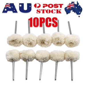 10x Cotton Wheel Polishing Buffer Buffing Brush Dremel Polisher Drill Bit Tool H - Picture 1 of 12