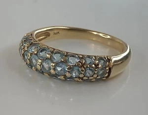 Beautiful 10k Yellow Gold Blue Topaz Ring Band ESX ~Size 6.75 ~ 1.75 Ct ~ 2.82g - Picture 1 of 13