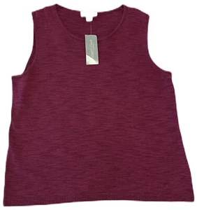 Coldwater Creek Women’s Size Large Sleeveless Knit Top In Currant Pink/Purple - Picture 1 of 2
