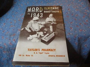 NARD Almanac and Book of Facts for 1943 Taylor's Pharmacy Sparta Wis 66 Pages - Picture 1 of 5