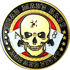 Pokerguard Poker Card Guard "Dead Man´s Hand" echt vergoldet, Pokerzubehör - Bild 1 von 5