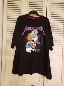 Boohoo man Black T Shirt Size 4XL Metallica Damaged Justice - Picture 1 of 4