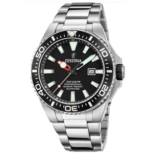 FESTINA Orologio Uomo The Originals F20663/3 Diver 200m Nero Bracciale Acciaio - Imagen 1 de 3