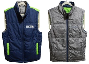 NFL G-III APPAREL SEATTLE SEAHAWKS REVERSIBLE PUFFER VEST - READ - Picture 1 of 10