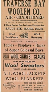 Años 60-70, Traverse Bay Woolen Co, Sault Ste. Marie, MI, Portage Ave - Imagen 1 de 1