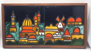 Israel Art Jerusalem Piastrella artistica in ceramica smaltata con scritta sul retro - Foto 1 di 7