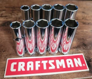Craftsman 10 Deep 3/8 SAE & METRIC 6 Point Ratchet wrench socket set - Picture 1 of 1