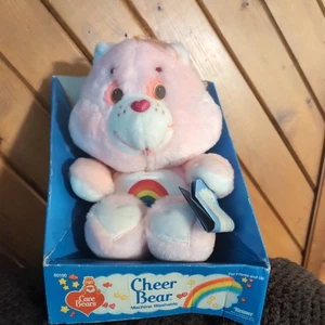 Vintage 1984 13” Kenner Pink Care Bear Cheer Bear with Tag/box - Picture 1 of 8
