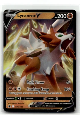 Lycanroc V SWSH199 Holo Promo SWSH: Sword & Shield Promo Cards NM - Image 1 of 2