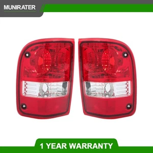Rear Tail Lights For 2001-2011 Ford Ranger Chrome Left+Right Side Red Clear Lens - Picture 1 of 15