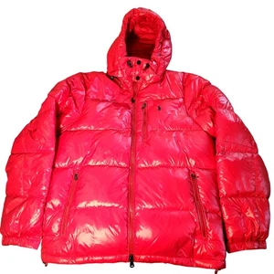 Polo Ralph Lauren Jacket Mens Medium Performance Puffer Hooded Nylon Winter Coat - Picture 1 of 9
