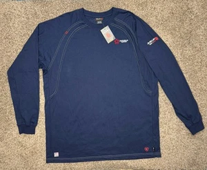 Ariat FR Work Crew Navy Long Sleeve Shirt Sz 2XL Tall CAT 2 Fire Resistant - Picture 1 of 20