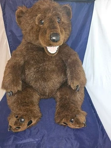 De colección 1999 Discovery Channel Grizzly Bear Realista 31" Jumbo Juguete de Peluche Diente - Imagen 1 de 21