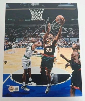 Foto firmada autografiada por Hersey Hawkins 8X10 Beckett Bas certificado de autenticidad #BR87082 Foto 1 de 2