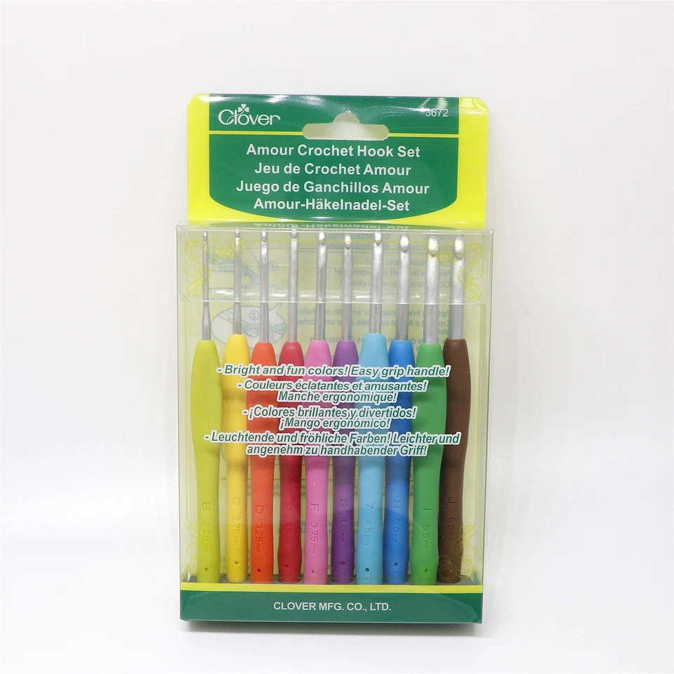 Juego de ganchos de ganchillo Clover Amour 10 piezas 3672 agarre suave tamaños surtidos - Nuevo Foto 1 de 4