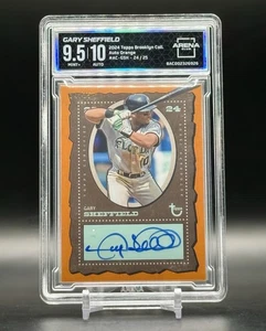 2024 Topps Brooklyn Collection Gary Sheffield Orange Auto /25 Arena Club 9,5/10 - Foto 1 di 3
