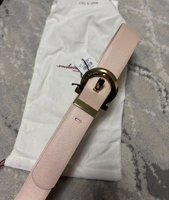 Salvatore Ferragamo Women pink Calf Leather Single Buckle Decorated Belt SZ/100 - Image 1 of 4