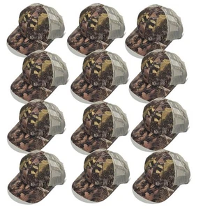 12 gorras clásicas a granel USA100 hechas en EE. UU. CAMIONERO GORRA DE BÉISBOL CAMUFLAJE (camuflaje)/bronceado - Imagen 1 de 7