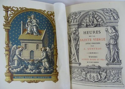 1884- Book of Hours Roman Catholic Antique Bible Art Missal Fine Binding Boxed - Image 1 of 4