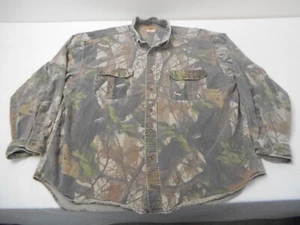 Duxbak RealTree Hardwoods Camo Shirt Mens Size XL Long Sleeve Heavy Button Up - Picture 1 of 10