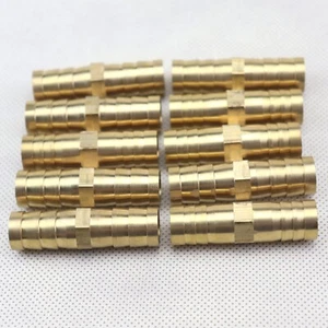 10Pcs NEW Brass Hose Barb Mender Union Brass Fitting Gas Fuel Water Air 1/2"12mm - Picture 1 of 5