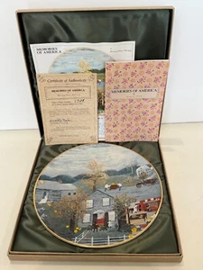 Vintage Grandma Moses Memories of America Halloween Plate In Original Box 10 1/4 - Picture 1 of 3