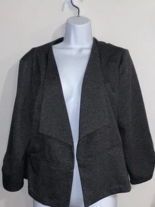 Maurices Women Jacket Large Grey Blazer Long Sleeve Open Front - Picture 1 of 23