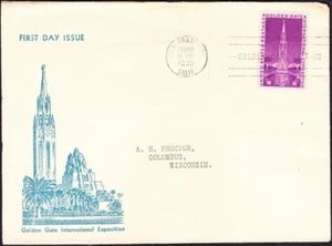 US Stamp Scott #852 Oversized Cacheted First Day Cover 3 Cents Golden Gate Issue - Picture 1 of 2