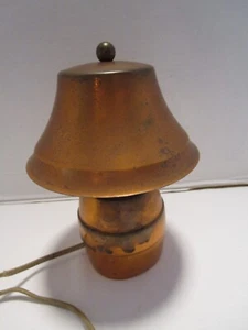 Antique Art Deco Conical Copper Table Lamp w/shade West Bend 1930s - Picture 1 of 12