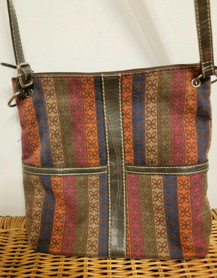 Reliquia Multi Rayas Lona Bolso de Hombro Cartera Bolso  Foto 1 de 4