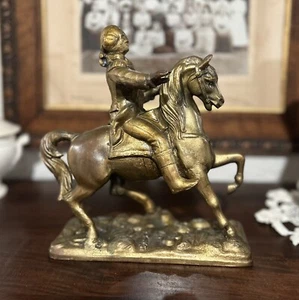 ANTIQUE GEORGE WASHINGTON on HORSE Spelter Metal SCULPTURE c. 1900 - Picture 1 of 12