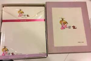 Sobres de papel de papelería vintage Marty Links Hallmark 1974 niña perro NUEVO - Imagen 1 de 4